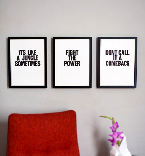 Image showing framed letterpress poster "Don't Call it a Comeback"