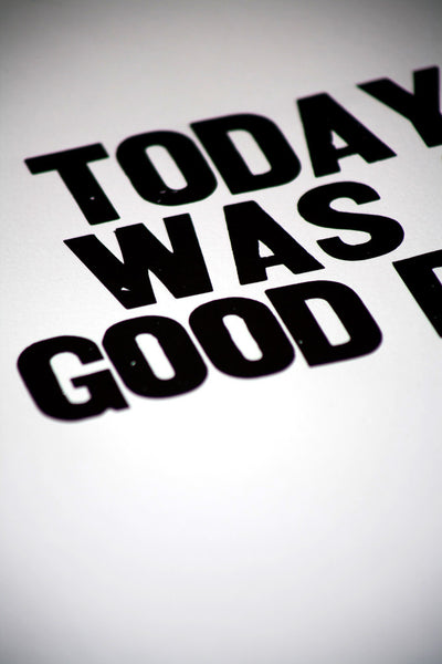 Image showing letterpress poster "Today Was a Good Day"