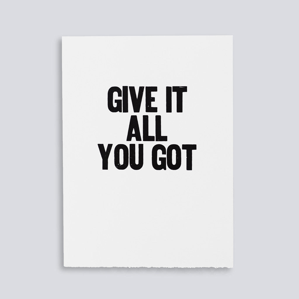 In All Your Getting All You've Got
