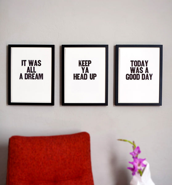 Image showing framed letterpress poster "Today Was a Good Day"